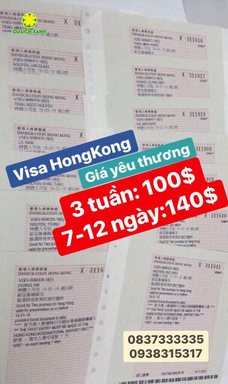 Thủ tục làm visa Hồng Kông