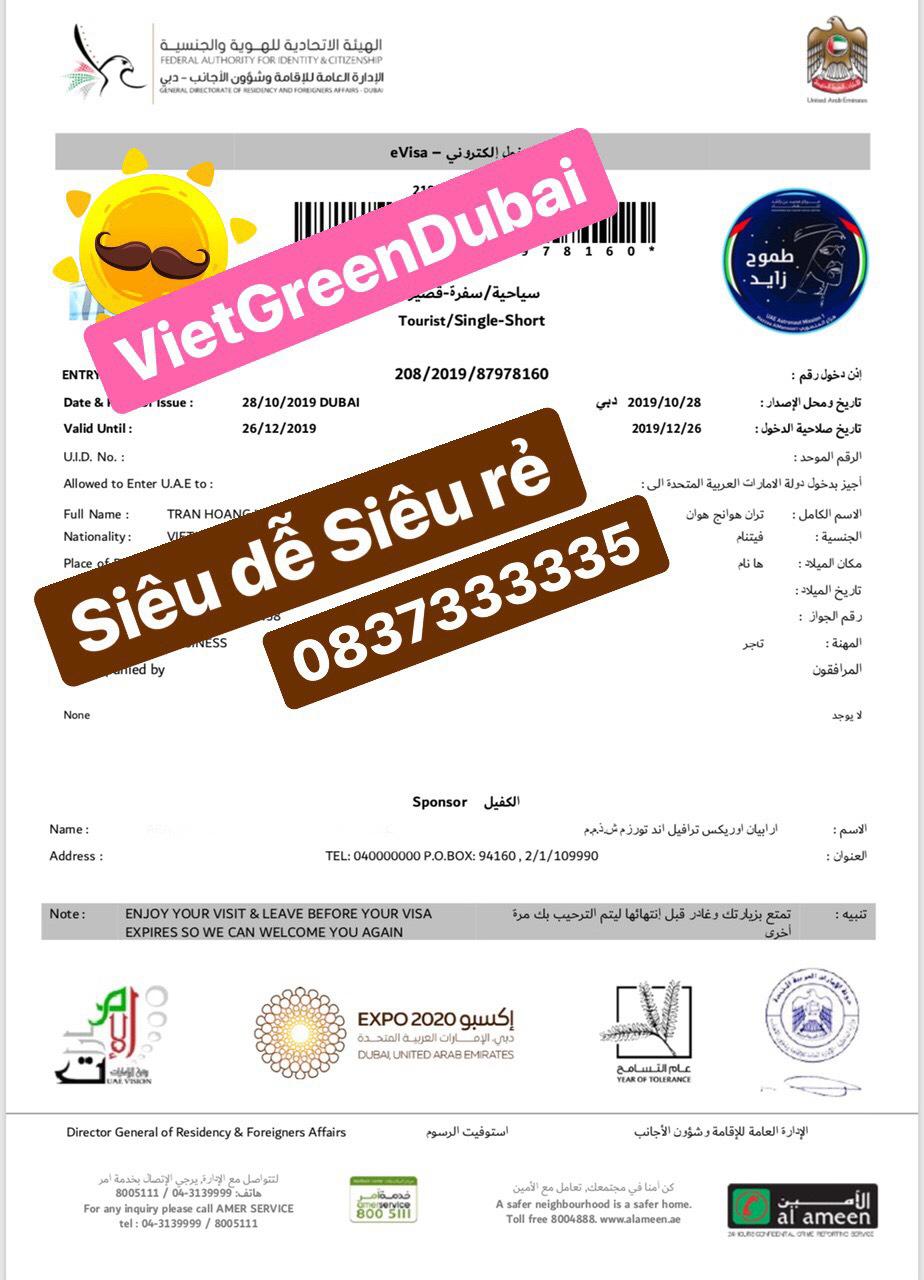 Visa công tác Dubai | Du lịch Xanh
