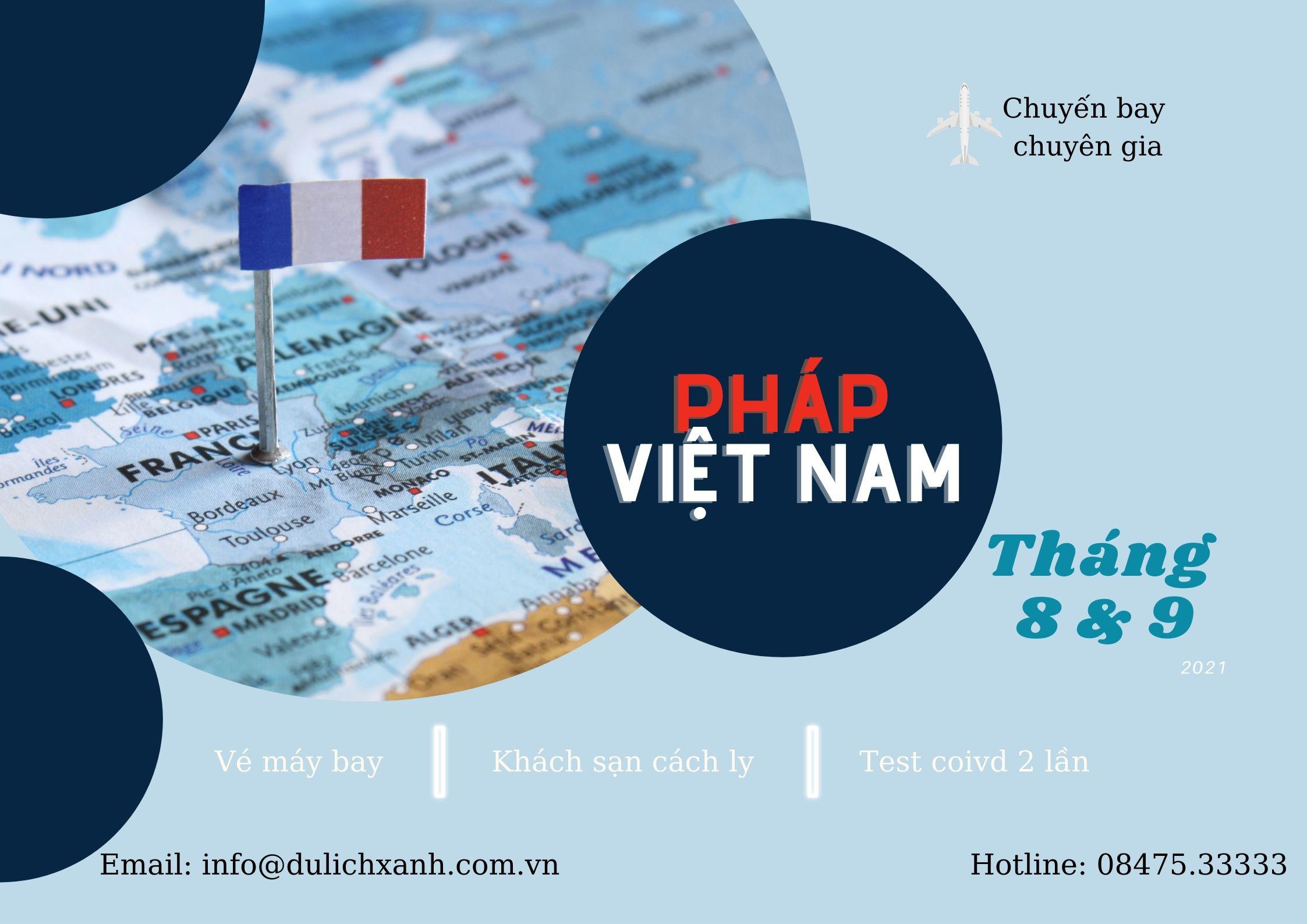 Lịch bay chuyên gia từ Pháp về Việt Nam tháng 8 & 9
