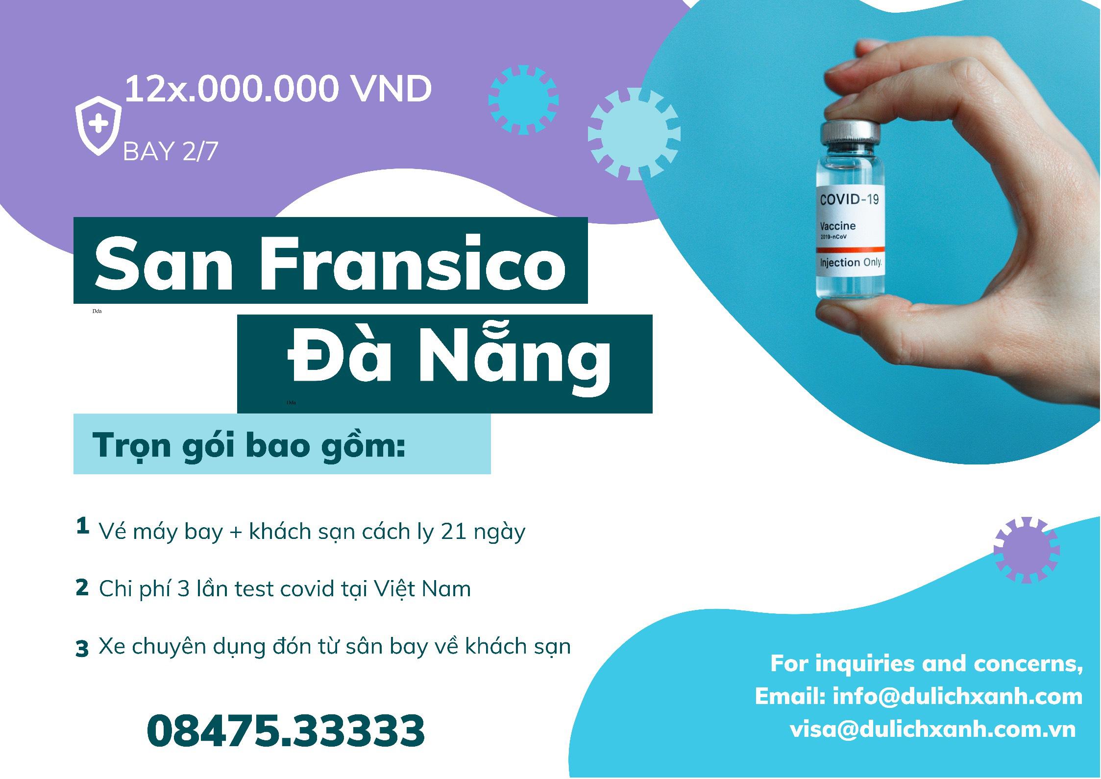 Chuyến bay charter hồi hương từ San Francisco, Mỹ về Đà Nẵng 02/07