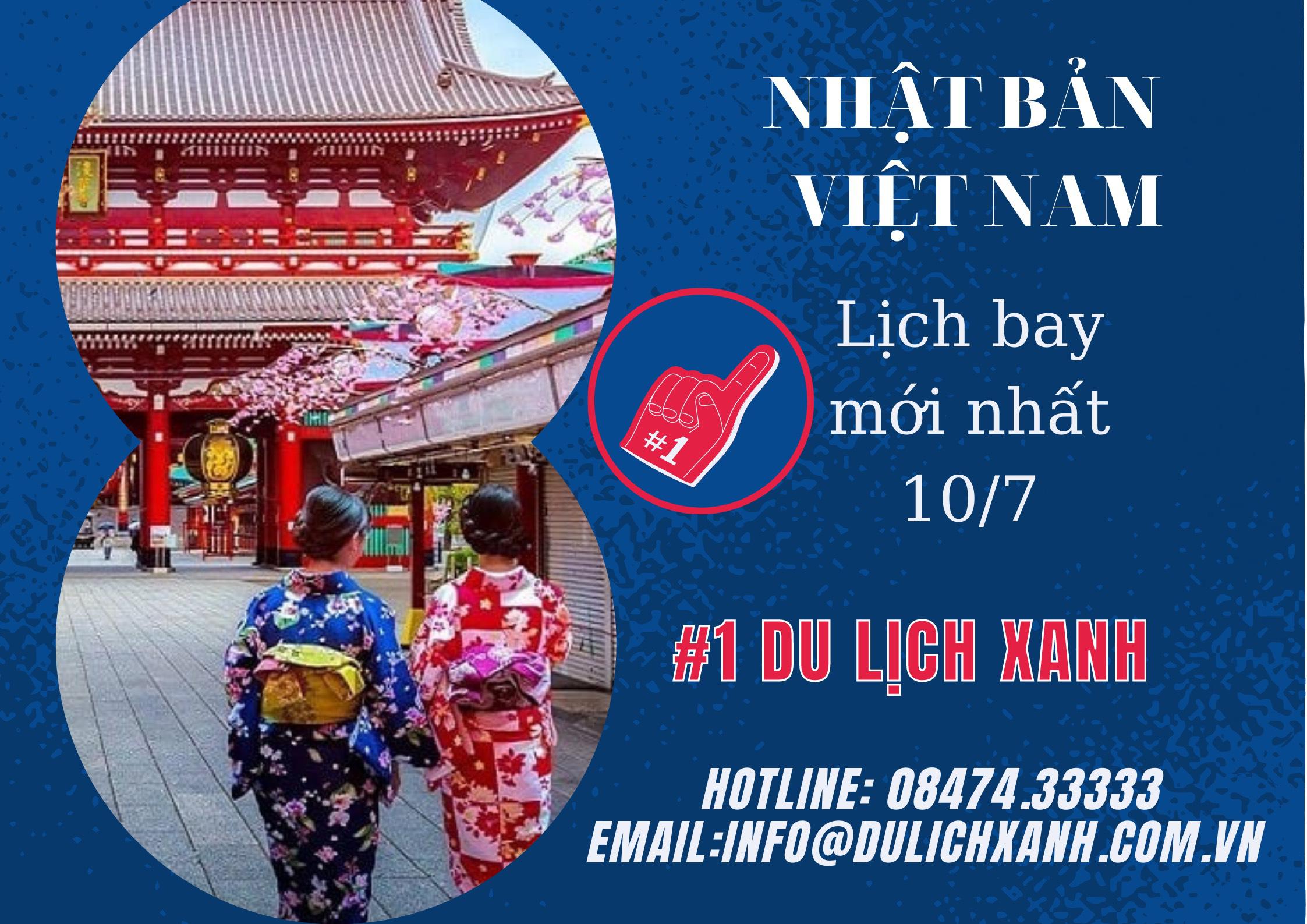 Lịch bay mới nhất Nhật Bản về Việt Nam 10-7