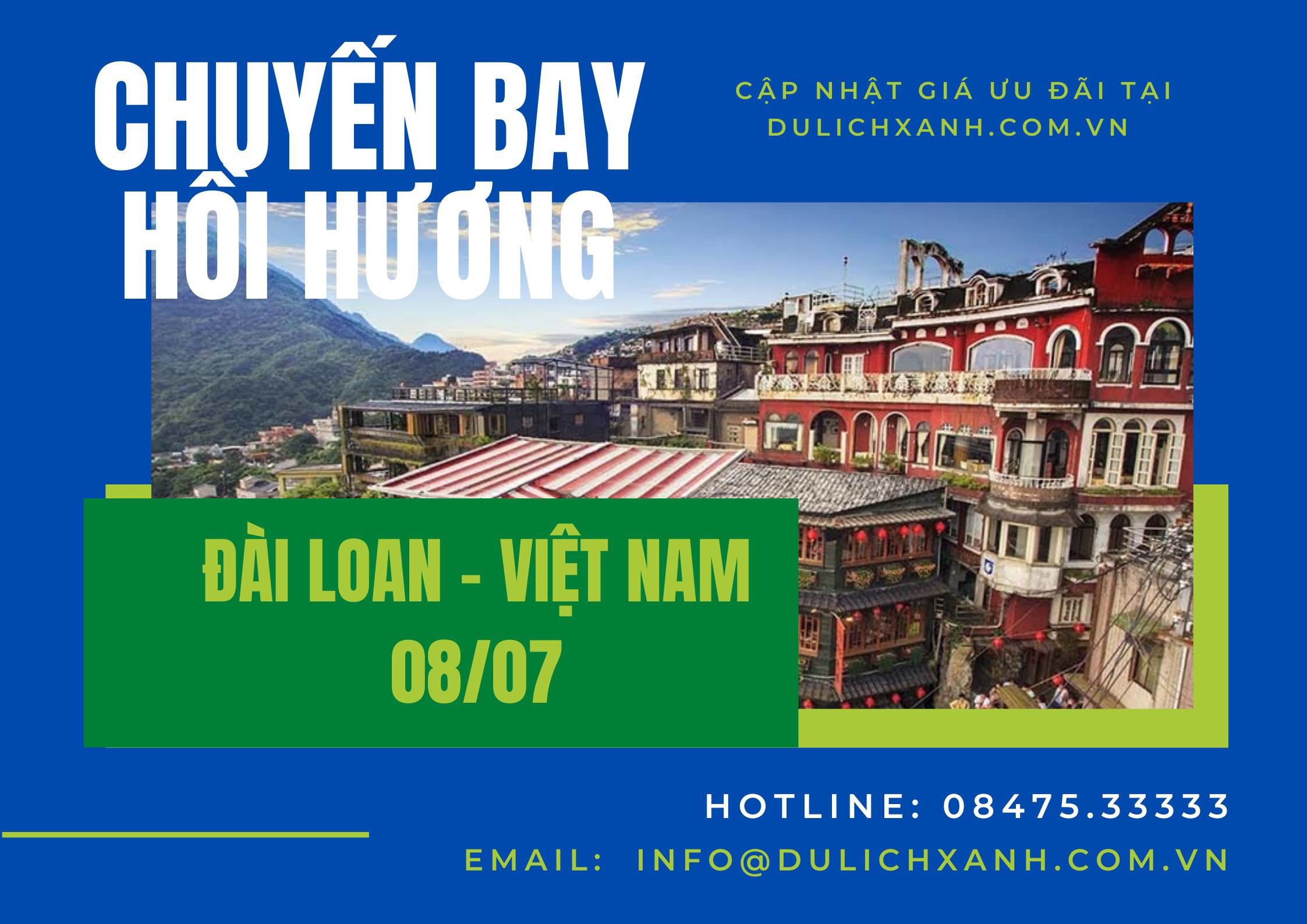 Vé máy bay Đài Loan về Việt Nam mới nhất 08/07