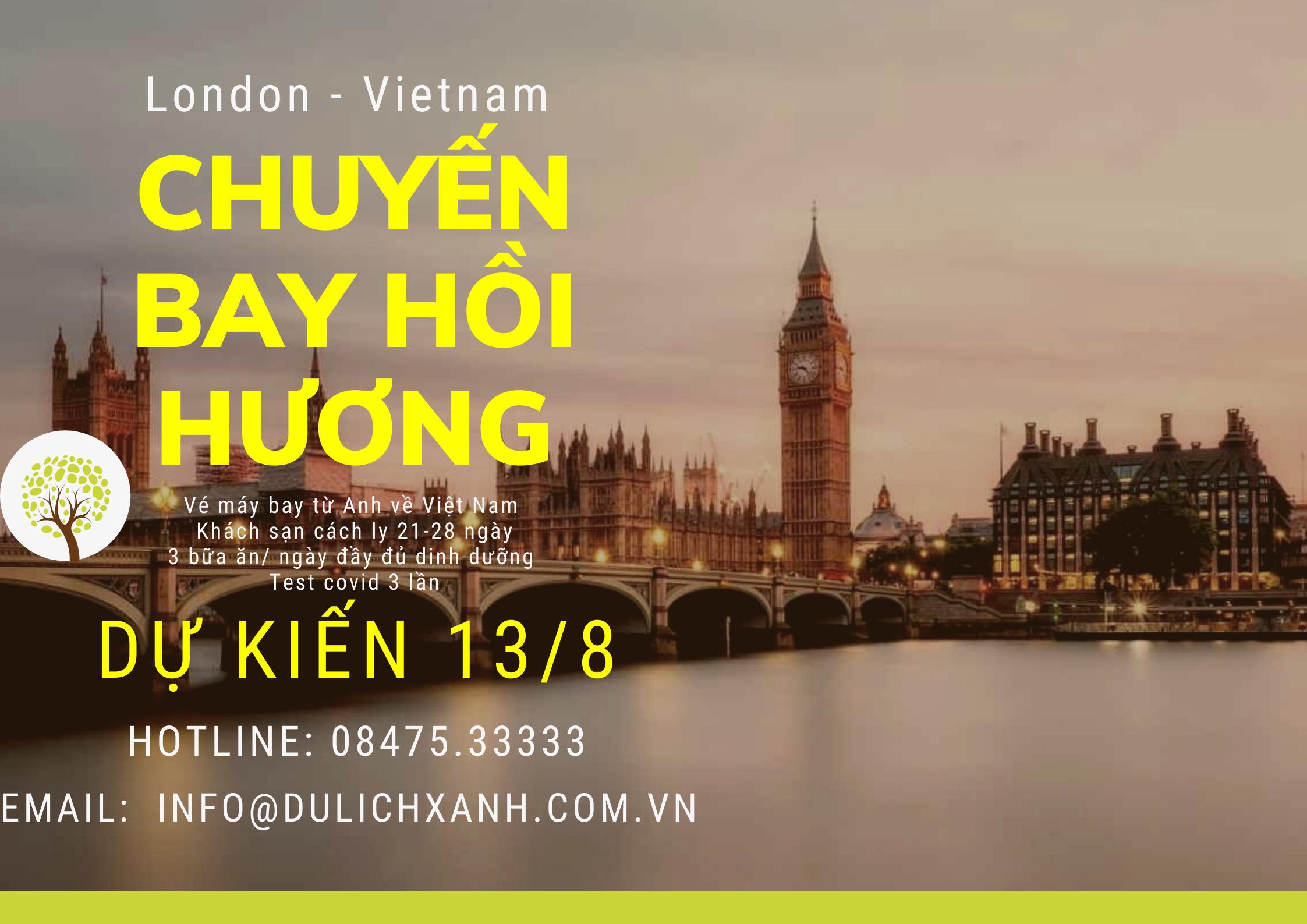Chuyến bay từ Anh về Việt Nam mới nhất 13/8