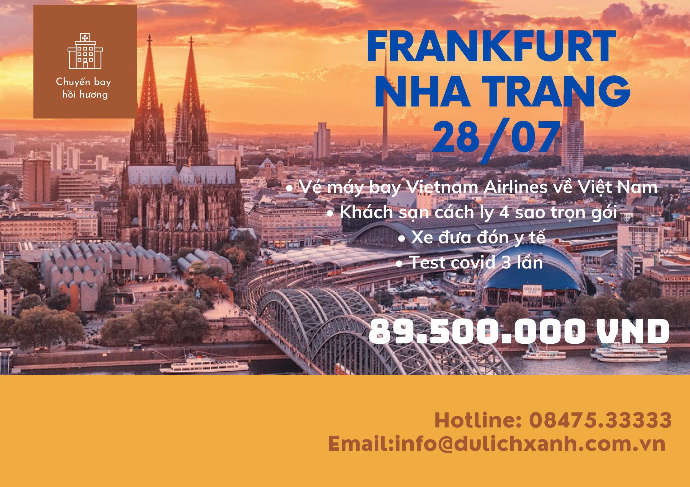 Chuyến bay thẳng từ Đức về Nha Trang ngày 28/7
