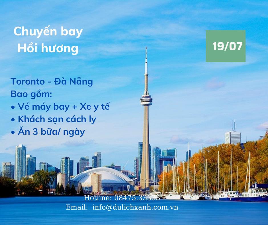 Chuyến bay cập nhật từ Canada về Đà Nẵng ngày 19/7