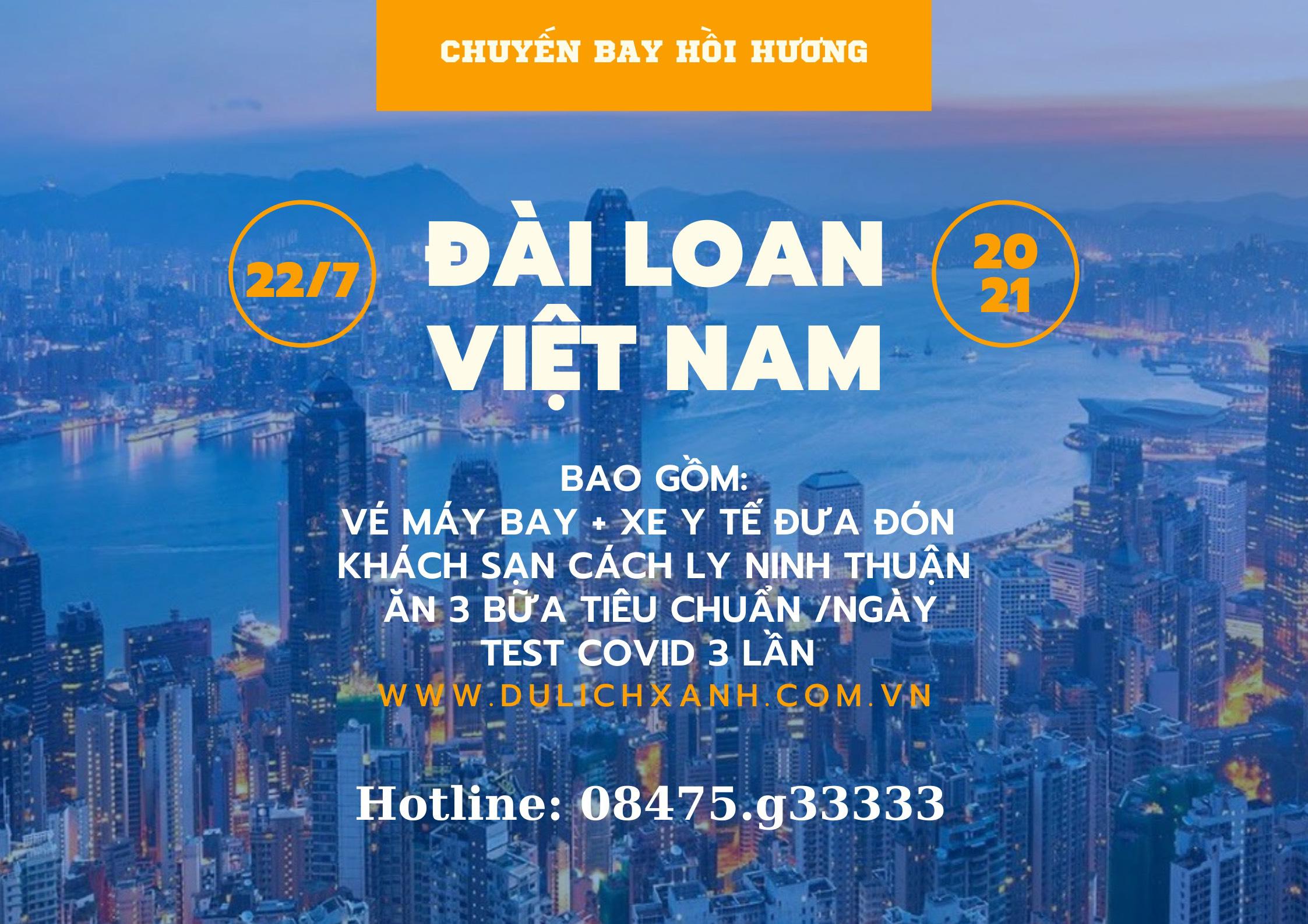 Chuyến bay từ Đài Loan cho người Việt hồi hương ngày 22/7