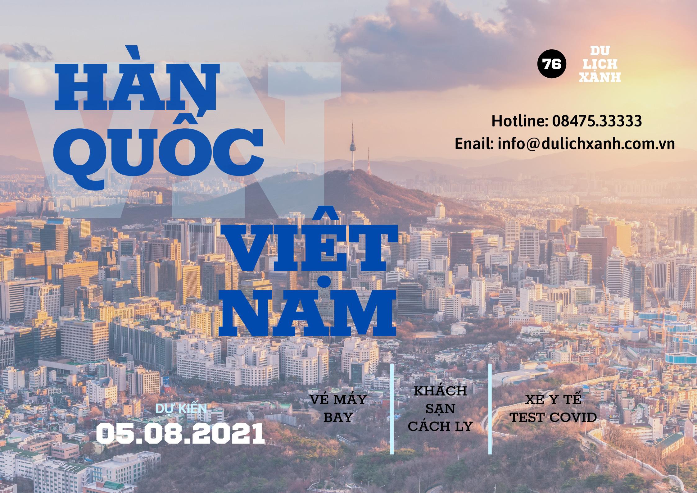 Đăng ký chuyến bay Hàn Quốc về Việt Nam 5/8