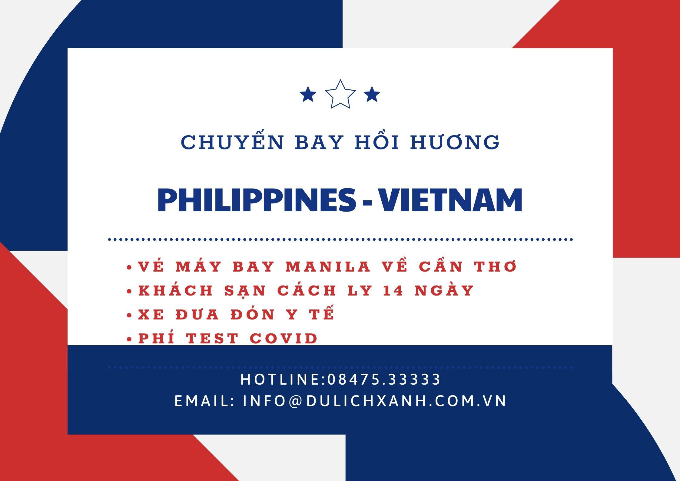Lịch bay mới nhất từ Philippines về Việt Nam 23/08