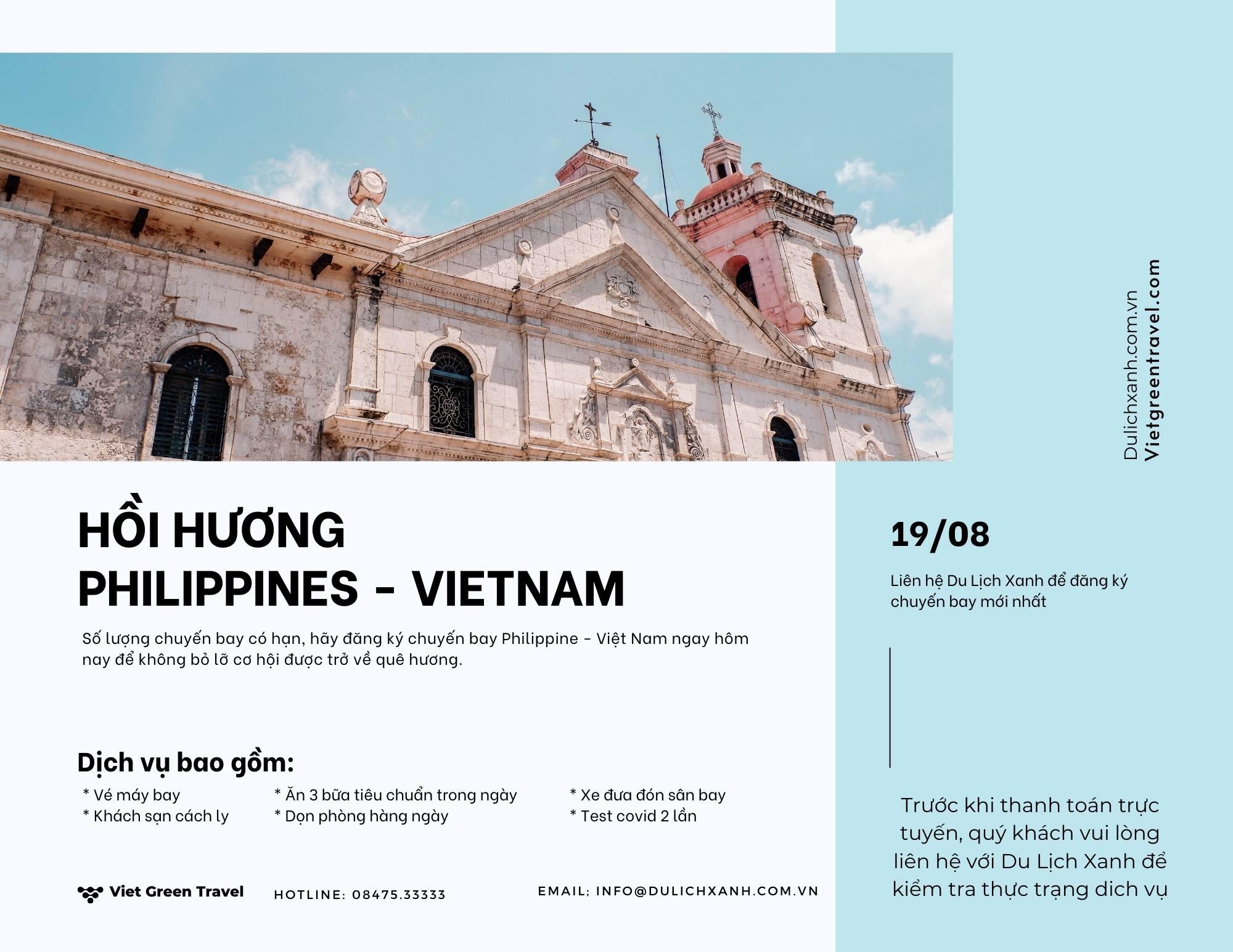 Vé máy bay từ Philippines về Nha Trang 19/08