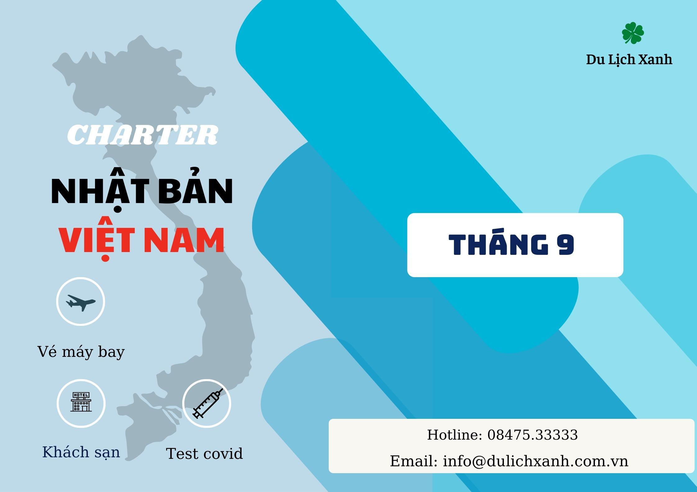 Chuyến bay charter Nhật - Việt mới nhất trong tháng 9