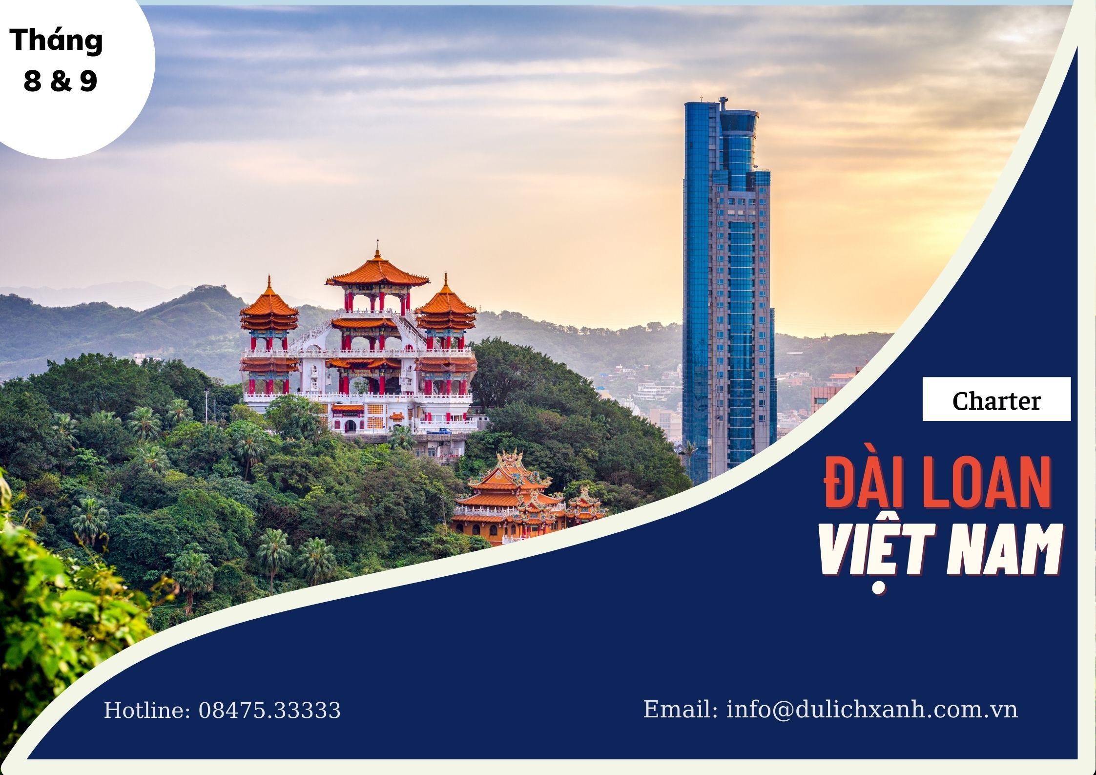 Chuyến bay charter từ Đài Loan về Việt Nam tháng 8 & 9