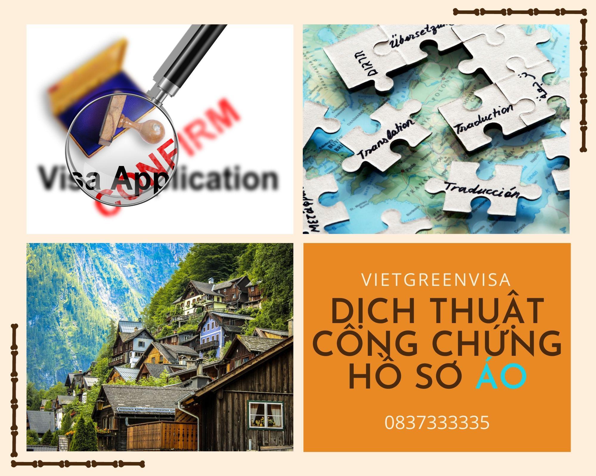 Dịch thuật công chứng hồ sơ visa du lịch, du học Áo nhanh rẻ