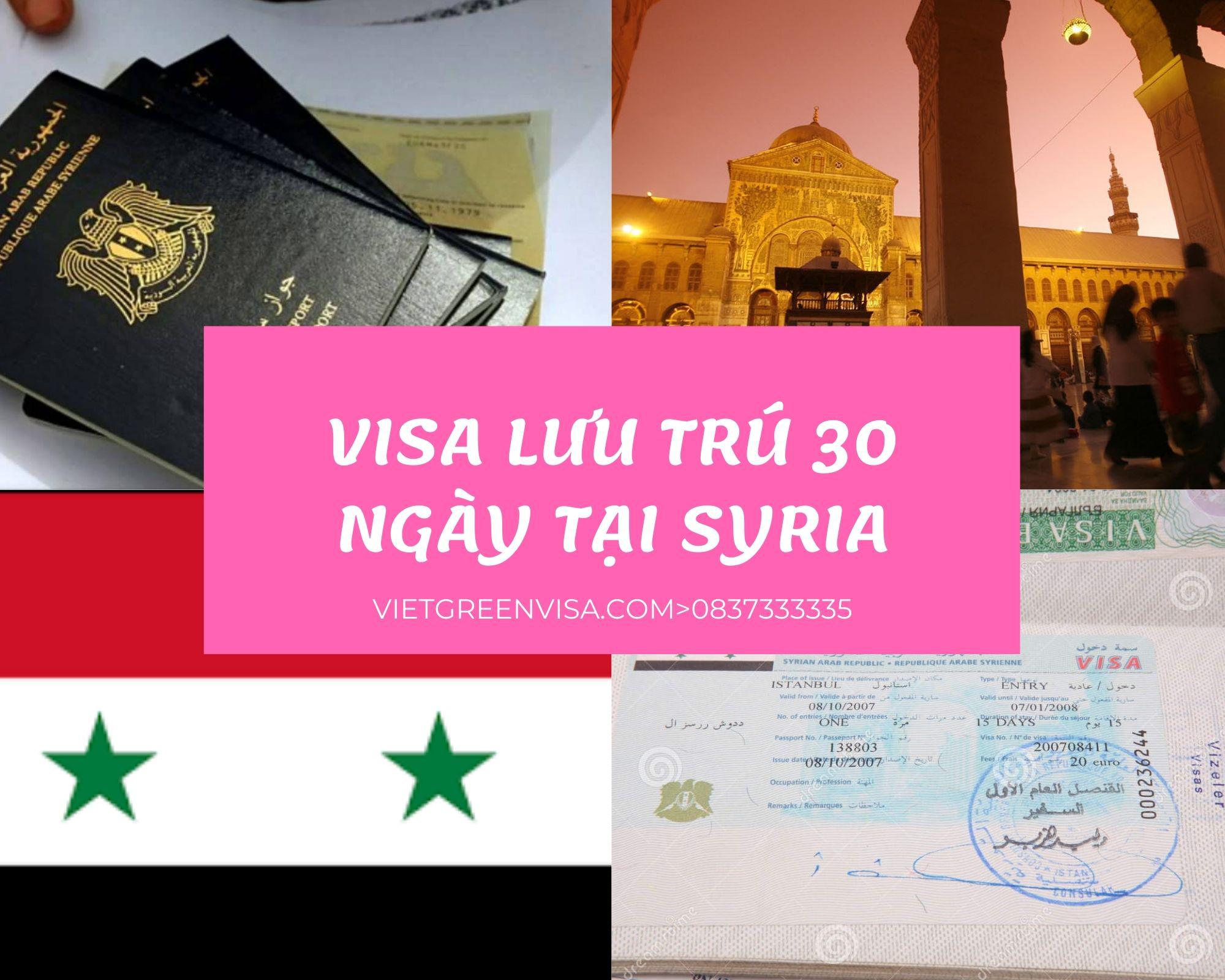 Dịch  vụ visa Syria lưu trú 30 ngày tại Hà Nội, Hồ Chí Minh