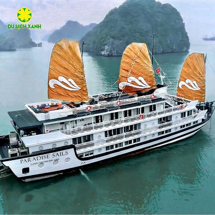 Tour du thuyền Paradise Sails Hạ Long 2 ngày 1 đêm, du thuyền 4 sao Paradise Sails, Du thuyền Hạ Long, Tour du thuyền Paradise Sails, Lịch trình du thuyền Paradise Sails Hạ Long, Du Lịch Xanh