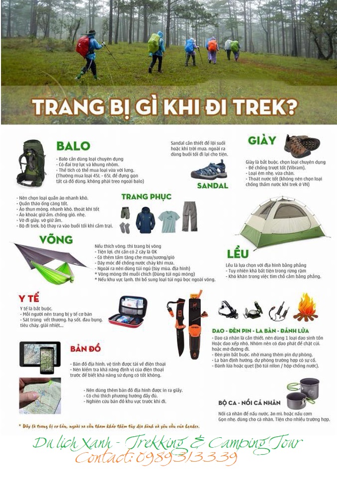 dung cu di trekking, phụ kiện đi trekking