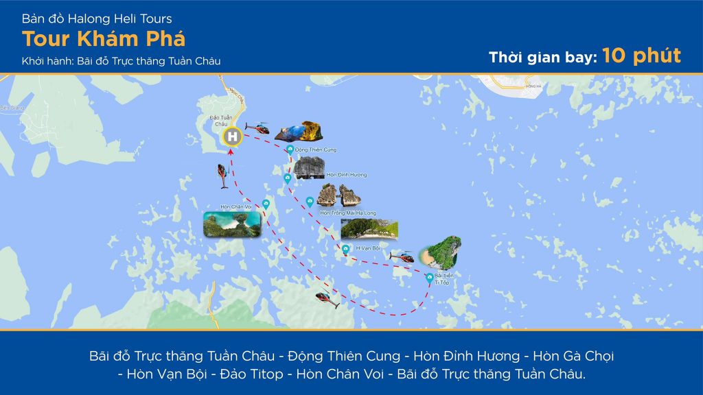 bay trực thăng. Du lịch xanh. Khám phá vịnh Hạ Long