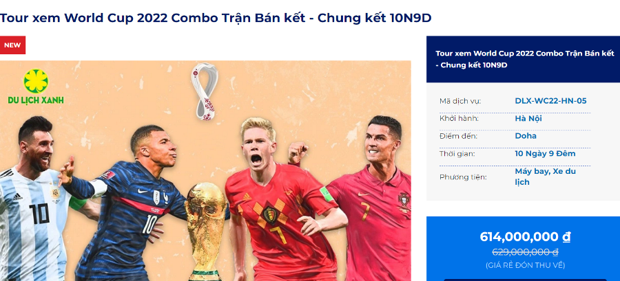 Du Lịch Xanh, Tour du lịch xem World Cup 2022, Công ty Du Lịch Xanh